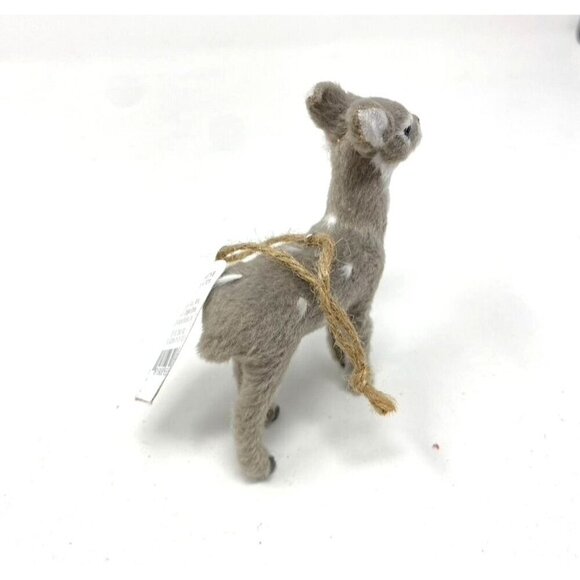 Target Faux Fur Grey Deer Christmas Tree Ornament Gray with Spots Wondershop™ - Picture 6 of 11